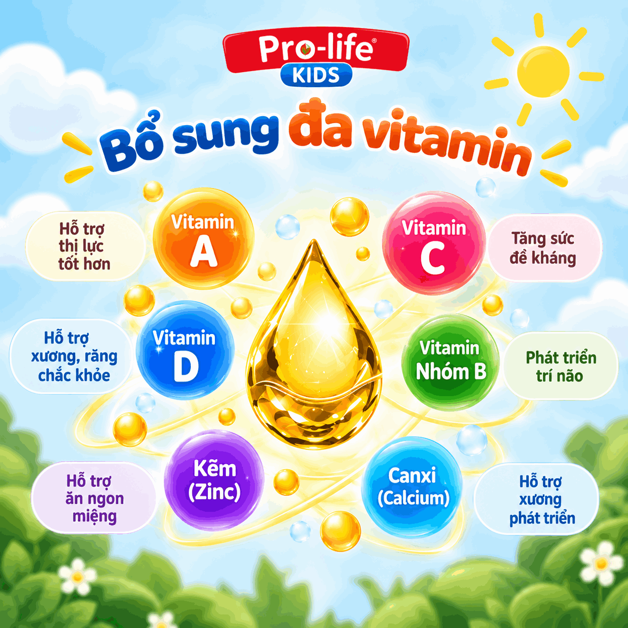 Siro bổ sung vitamin cho trẻ em PRO-LIFE KIDS Liquid Multi, nhập khẩu NEW ZEALAND, hộp 100ML